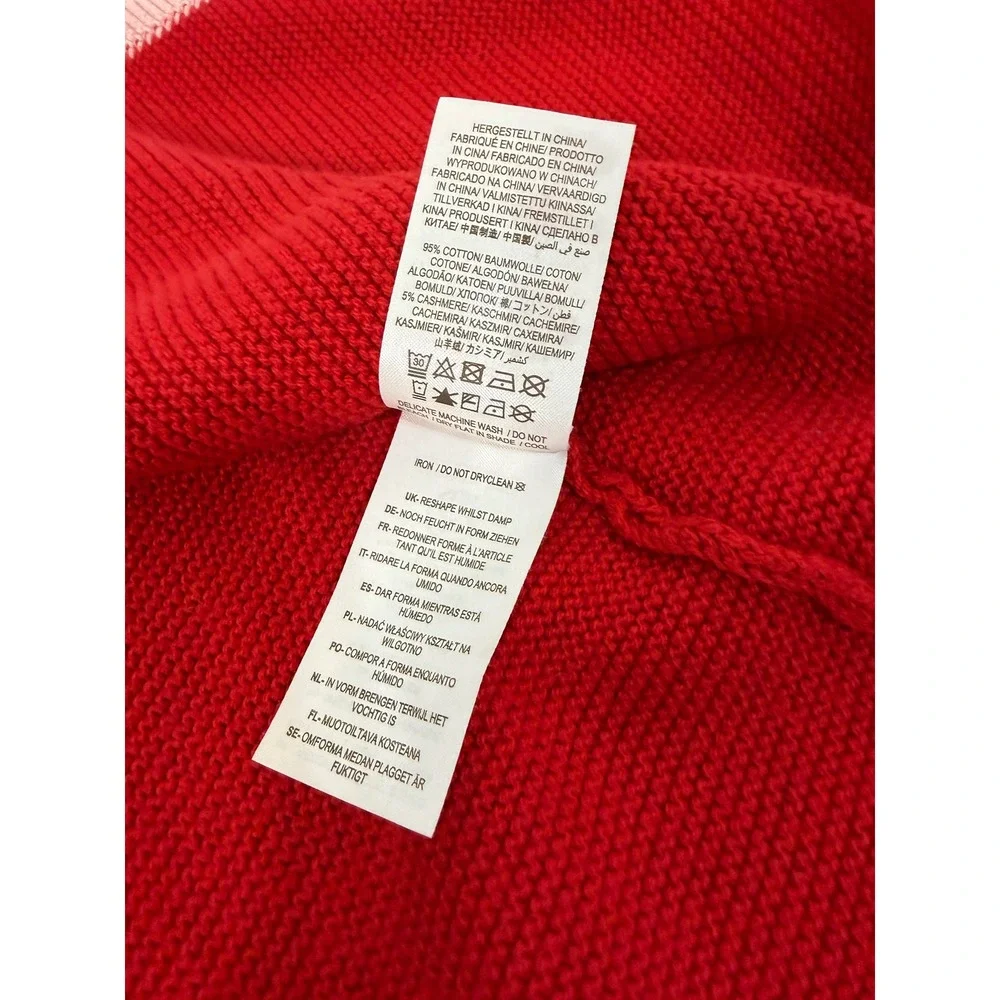 Boden Girls Red Cotton Cashmere Knit Cardigan Sweater Size 11-12Y